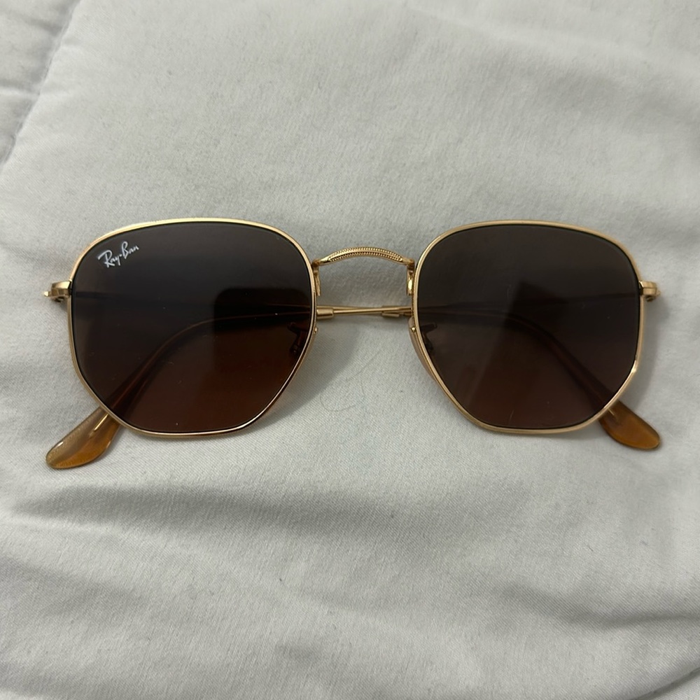Gold Ray Bans hexagon